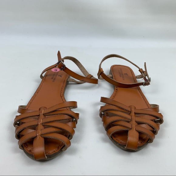 American Eagle Brown Ankle Wrap Sandals size 9 - Picture 5 of 9